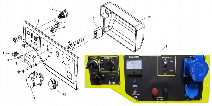 16 ПАНЕЛЬ ГЕНЕРАТОР CHAMPION GG11000E